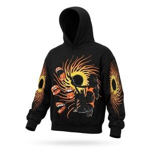 Rockstar Original Mens‎ Hoodie Graphic Tour Print Black XL Streetwear Excellent